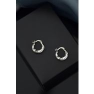 Papatya Silver 925 Ayar Gümüş Rodyum Kaplama Licuala Desenli Klipsli Kadın Küpe