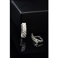 Papatya Silver 925 Ayar Gümüş Rodyum Kaplama Motifli Klipsli Küpe