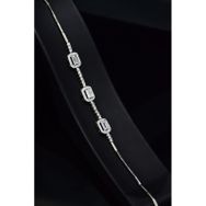 Papatya Silver 925 Ayar Gümüş Rodyum Kaplama Zirkon Baget Taşlı Bileklik