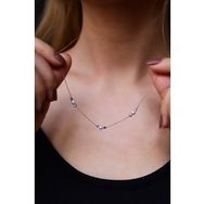 Papatya Silver 925 Ayar Gümüş Rose Kaplama Dorika Toplu İncili Kolye