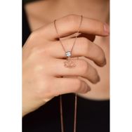 Papatya Silver 925 Ayar Gümüş Rose Kaplama Elmas Montür Çiçek Kesim Lotus Kolye