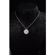 Papatya Silver 925 Ayar Gümüş Rose Kaplama Firuze Zirkon Taşlı Nazar Boncuğu Kolye