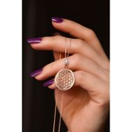 Papatya Silver 925 Ayar Gümüş Rose Kaplama İncili Yaşam Çiçeği Kolye