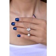 Papatya Silver 925 Ayar Gümüş Rose Kaplama Taşlı Ağaç İnci Kolye