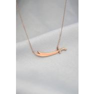 Papatya Silver 925 Ayar Gümüş Rose Kaplama Taşlı Zülfikar Kılıç Kolye