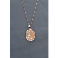 Papatya Silver 925 Ayar Gümüş Rose Rodyum Kaplama İncili Hilal Yıldız Kolye