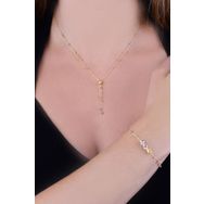 Papatya Silver 925 Ayar Gümüş Üç Renk Dorika Toplu Kolye Bileklik Set