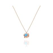 Papatya Silver 925 Ayar Opal Taşlı Fil Kadın Gümüş Kolye