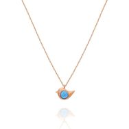 Papatya Silver 925 Ayar Opal Taşlı Kuş Kadın Gümüş Kolye