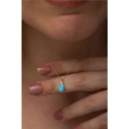 Papatya Silver 925 Ayar Oval Opal Taşlı Rose Altın Kaplama Kadın Gümüş Kolye