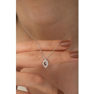 Papatya Silver 925 Ayar Renk Değiştiren Diaspor Damla Taşlı Kadın Gümüş Kolye