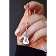 Papatya Silver 925 Ayar Retro Elektronik Gitar Gümüş Kolye