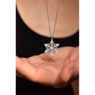 Papatya Silver 925 Ayar Rodyum Kaplama Dorika Toplu Opal Kar Tanesi Kadın Gümüş Kolye