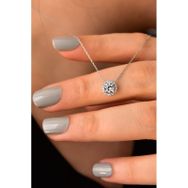 Papatya Silver 925 Ayar Rodyum Kaplama Tektaş Kadın Gümüş Kolye