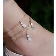 Papatya Silver 925 Ayar Rose Altın Kaplama Ananas Gümüş Halhal