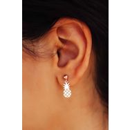 Papatya Silver 925 Ayar Rose Altın Kaplama Ananas Gümüş Küpe