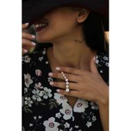 Papatya Silver 925 Ayar Rose Altın Kaplama Gümüş Sıralı Papatya Kolye