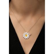Papatya Silver 925 Ayar Rose Altın Kaplama İsimli Papatya Kadın Gümüş Kolye