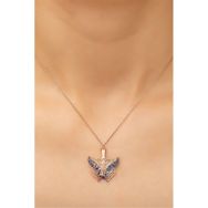 Papatya Silver 925 Ayar Rose Altın Kaplama Kelebek Kolye