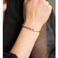 Papatya Silver 925 Ayar Rose Altın Kaplama Renkli Baget Taşlı Gümüş Bileklik