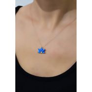 Papatya Silver 925 Ayar Rose Kaplama Incili Opal Taşlı Lotus Gümüş Kolye