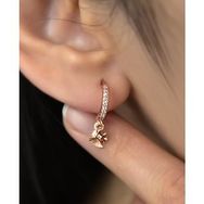 Papatya Silver 925 Ayar Rose Kaplama Kırlangıç Figürlü Halka Kadın Gümüş Küpe