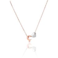 Papatya Silver 925 Ayar Rose Kaplama Mini Üç Boyutlu Ç Harfi Kalp Kadın Gümüş Kolye