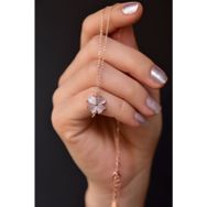 Papatya Silver 925 Ayar Rose Kaplama Sedef Yonca Kadın Gümüş Kolye