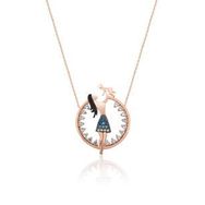 Papatya Silver 925 Ayar Rose Kaplama Zirkon Taşlı Anne Çocuk Gümüş Kolye