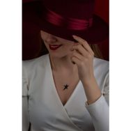 Papatya Silver 925 Ayar Siyah Taşlı Rose Altın Kaplama Yıldız Gümüş Kolye