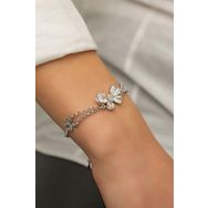 Papatya Silver 925 Ayar Taşlı Gümüş Kelebek Bileklik