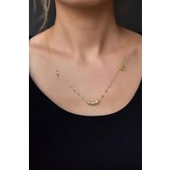 Papatya Silver 925 Ayar Üç Renk Dorika Toplu Sim Harf Lotus Kadın Gümüş Kolye