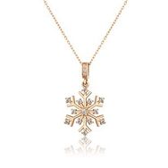 Papatya Silver Nano Zirkon Taşlı Rose Gold Kaplama 925 Ayar Gümüş Kar Tanesi Kolye