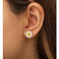 Papatya Silver Papatya Rose Altın Kaplama 925 Ayar Gümüş Küpe