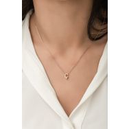 Papatya Silver UVPS100074 Harf Üç Boyutlu Ç Harfi Rose Altın Kaplama 925 Ayar Gümüş Kolye