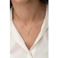 Papatya Silver UVPS100083 Harf Üç Boyutlu L Harfi Rose Altın Kaplama 925 Ayar Gümüş Kolye