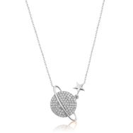 Papatya Silver UVPS100215 Nano Zirkon Taşlı Gezegen Rodyum Kaplama Uvps100215 925 Ayar Gümüş Kolye