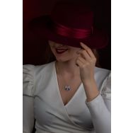 Papatya Silver UVPS100448 Zirkon Taşlı Rose Altın Kaplama Kelebek 925 Ayar Gümüş Kolye