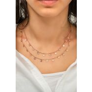 Papatya Silver UVPS100584 Sıralı Çift Zincirli Pul 925 Ayar Gümüş Kolye