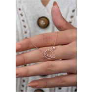 Papatya Silver UVPS100863 Rose Altın Kaplama Gezegen 925 Ayar Gümüş Kolye