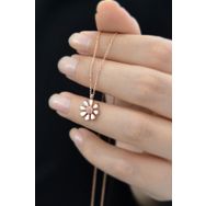 Papatya Silver UVPS100968 Rose Kaplama Mineli Papatya 925 Ayar Gümüş Kolye