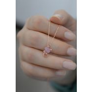 Papatya Silver UVPS100990 Rose Kaplama Ay Taşlı Kedi 925 Ayar Gümüş Kolye
