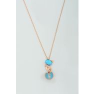 Papatya Silver UVPS101013 Rose Kaplama Opal E Harfli Kedi 925 Ayar Gümüş Kolye