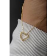 Papatya Silver UVPS101083 Gold Kaplama Montür Kalp 925 Ayar Gümüş Kolye