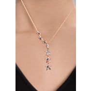 Papatya Silver UVPS101108 Renkli Taşlı Kayan Yıldızlar 925 Ayar Gümüş Kolye