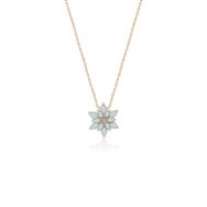 Papatya Silver UVPS101129 Orjinal Beyaz Doğal Opal Taşlı Lotus 925 Ayar Gümüş Kolye