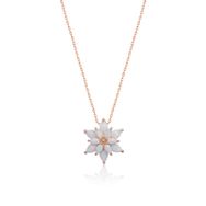 Papatya Silver UVPS101140 Beyaz Opal Taşlı Lotus 925 Ayar Gümüş Kolye