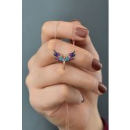 Papatya Silver UVPS101392 Rose Kaplama Renkli Taşlı Mikail Meleği 925 Ayar Gümüş Kolye