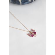 Papatya Silver UVPS101934 Rose Altın Kaplama Kelebek 925 Ayar Gümüş Kolye