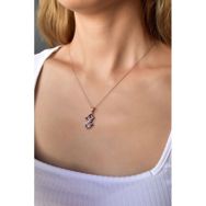 Papatya Silver UVPS102065 Rose Kaplama Renkli Baget Taşlı 925 Ayar Gümüş Kolye